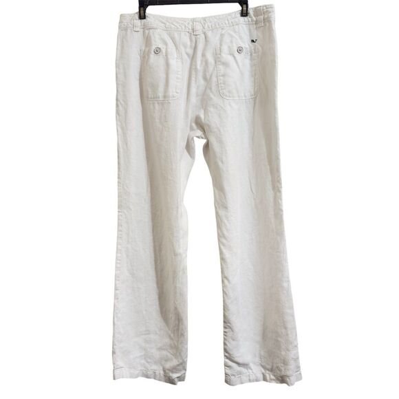 VINEYARD VINES 100% LINEN WHITE CARGO WIDE LEG PANTS POCKETS RESORTWEAR 10‎ - Picture 9 of 13